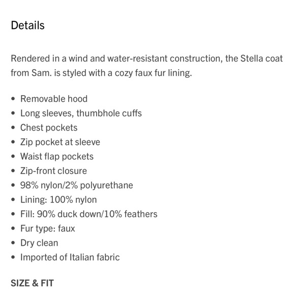 SAM. Stella Faux Fur Lined Down Coat - Picture 9 of 9